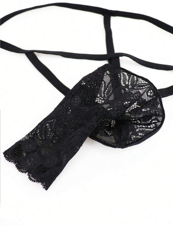 Men's Fashionable Black Lace Enhancing Seamless Men's Underwear